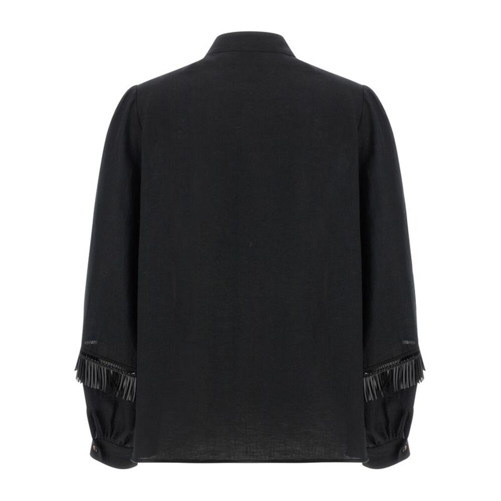 Kiton Black Linen Women's Blouse - Picture 2 of 4